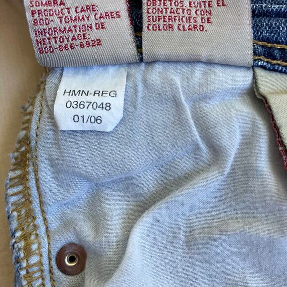 Tommy Hilfiger Vtg Y2K Denim Mini Skirt Floral Printed Stone Washed Coconut girl - Picture 15 of 16